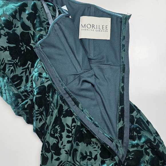 Mori Lee Strapless Floral Velvet Bridesmaid Dress - 8/10 - Picture 11 of 11